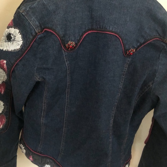 Dark blue denim jacket w/patches - Picture 2 of 4